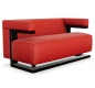 Preview: Tecta F51-2 Zweisitzer Sofa mit Lederbezug in rot und Esche Gestell schwarz lackiert Preview: Tecta F51-2 Zweisitzer Sofa mit Lederbezug in rot und Esche Gestell schwarz lackiert