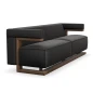 Preview: Tecta Dreisitzer Sofa F51-3 Bezug Leder schwarz Gestell nussbaum Preview: Tecta Dreisitzer Sofa F51-3 Bezug Leder schwarz Gestell nussbaum
