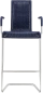Preview: Tecta D30 Kragstuhl Barhocker mit Armlehnen frontal Ansicht dunkelblau