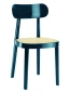 Preview: Thonet 118 Stuhl in Hochglanzoptik, dunkelblau, aus Buchenholz mit Wiener Geflecht