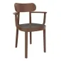 Preview: Thonet 118 F Holzstuhl mit Dark Melange Gelecht aus Buche in nussbaum gebeizt