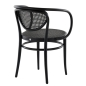 Preview: Thonet 210 R Dark Melange Geflecht, Buche schwarz gebeizt Rükansicht