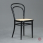 Preview: Thonet 214 Bugholz Stuhl Schwarz mit erneuertem Geflecht