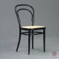 Preview: Thonet 214 Bugholz Stuhl Schwarz mit erneuertem Geflecht