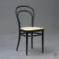 Preview: Thonet 214 Bugholz Stuhl Schwarz mit erneuertem Geflecht