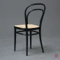 Preview: Thonet 214 Bugholz Stuhl Schwarz mit erneuertem Geflecht