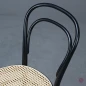 Preview: Thonet 214 Bugholz Stuhl Schwarz mit erneuertem Geflecht