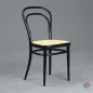 Preview: Thonet 214 Bugholz Stuhl Schwarz mit erneuertem Geflecht