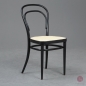 Preview: Thonet 214 Kaffehaus Stuhl in Schwarz mit neuem Wiener Geflecht gebraucht