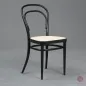 Preview: Thonet 214 Kaffehaus Stuhl in Schwarz mit neuem Wiener Geflecht gebraucht