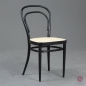 Preview: Thonet 214 Kaffehaus Stuhl in Schwarz mit neuem Wiener Geflecht gebraucht