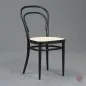 Preview: Thonet 214 Kaffehaus Stuhl in Schwarz mit neuem Wiener Geflecht gebraucht