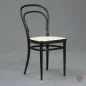 Preview: Thonet 214 Kaffehaus Stuhl in Schwarz mit neuem Wiener Geflecht gebraucht