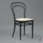 Preview: Thonet 214 Kaffehaus Stuhl in Schwarz mit neuem Wiener Geflecht gebraucht