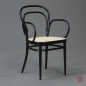 Preview: Thonet 214 F Kaffeehausstuhl Schwarz mit Wiener Geflecht gebraucht