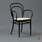 Preview: Thonet 214 F Kaffeehausstuhl Schwarz mit Wiener Geflecht gebraucht