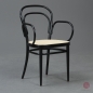 Preview: Thonet 214 F Kaffeehausstuhl Schwarz mit Wiener Geflecht gebraucht
