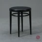 Preview: Thonet 214 PH Bugholz Hocker mit neuem schwarzem Leder gebraucht Preview: Thonet 214 PH Bugholz Hocker mit neuem schwarzem Leder gebraucht