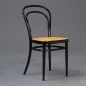 Preview: Thonet 214 Bugholz Stuhl in Schwarz mit patiniertem Wiener Geflecht gebraucht
