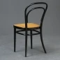 Preview: Thonet 214 Bugholz Stuhl in Schwarz mit patiniertem Wiener Geflecht gebraucht
