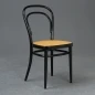 Preview: Thonet 214 Bugholz Stuhl in Schwarz mit patiniertem Wiener Geflecht gebraucht
