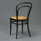 Preview: Thonet 214 Bugholz Stuhl in Schwarz mit patiniertem Wiener Geflecht gebraucht