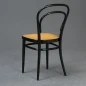 Preview: Thonet 214 Bugholz Stuhl in Schwarz mit patiniertem Wiener Geflecht gebraucht