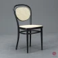 Preview: Thonet 215 R Bugholz Stuhl in Schwarz mit Wiener Geflecht + Stützgewebe