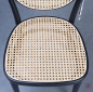 Preview: Thonet 215 R Bugholz Stuhl in Schwarz mit Wiener Geflecht