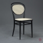Preview: Thonet 215 R Bugholzstuhl Schwarz mit Wiener Geflecht + Stützgewebe gebraucht