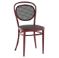 Preview: Tonet 215 R Bugholzstuhl mit Dark Melange Geflecht und Gestell in Buche rostrot gebeizt