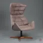 Preview: Thonet 808 Lounge Sessel mit Hocker Leder Braun Gestell Nussbaum gebraucht