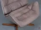 Preview: Thonet 808 Lounge Sessel mit Hocker Leder Braun Gestell Nussbaum gebraucht