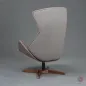 Preview: Thonet 808 Lounge Sessel mit Hocker Leder Braun Gestell Nussbaum gebraucht