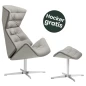 Preview: Thonet 808 Lounge Sessel und Hocker mit Stoff Vollpolsterung l gratis Hocker