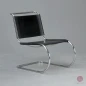 Preview: Thonet MR Lounge Sessel mit schwarzem Leder Hauptansicht