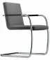 Preview: Thonet S 60 V Freischwinger Stoff Step grau Frontansicht