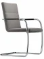 Preview: Thonet S 61 V Stoff Step grau Frontansicht