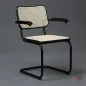 Preview: Thonet S64 V Freischwinger mit schwarzem Gestell und Wiener Geflecht gebraucht