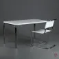 Preview: Thonet 1033 Esstisch Schreibtisch Weiß neu lackiert gebraucht