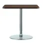 Preview: Thonet S1123 Eckiger Tisch aus Edelhölzern mit Stahlrohrgestell