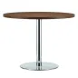 Preview: Thonet S1123 Runder Tisch mit Platte aus Nussbaum und verchromten Gestell