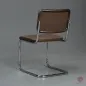 Preview: Thonet S32 P Freischwinger Braun mit braunem Stoff Bezug gebraucht