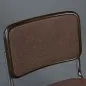 Preview: Thonet S32 P Freischwinger Braun mit braunem Stoff Bezug gebraucht