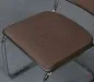 Preview: Thonet S32 P Freischwinger Braun mit braunem Stoff Bezug gebraucht