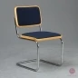 Preview: Thonet S23 P Freischwinger mit Stoff Polster Blau