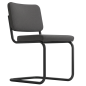 Preview: Thonet Freischwinger S 32 PV mit Stoffbezug und Vollpolster, in dunkelgrau mit schwarzem Gestell
