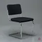 Preview: Thonet S32 PV Freischwinger mit schwarzem Stoffbezug, verchromt