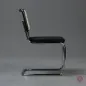 Preview: Thonet S32 SPV Freischwinger Schwarz mit Sitzpolster und Geflecht Rückenlehne gebraucht