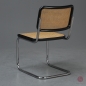 Preview: Thonet S32 Freischwinger Schwarz mit patiniertem Geflecht gebraucht